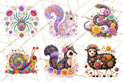Calavera Critters Clipart, Dia de los Muertos Animals PNG Product Image 3
