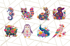 Calavera Critters Clipart, Dia de los Muertos Animals PNG Product Image 4