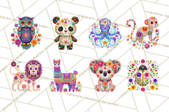 Calavera Critters Clipart, Dia de los Muertos Animals PNG Product Image 5