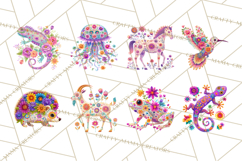 Calavera Critters Clipart, Dia de los Muertos Animals PNG Product Image 6