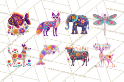 Calavera Critters Clipart, Dia de los Muertos Animals PNG Product Image 7