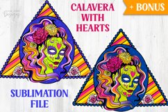 calavera with hearts and BONUS