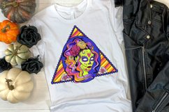 calavera with hearts sublimation on shirt