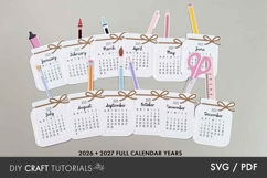 2026 Printable Calendar SVG Bundle | 3 Calendar Designs in 1 Product Image 4