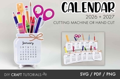 2026 Calendar SVG | Desktop Calendar Template Product Image 1