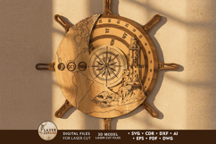 Perpetual Calendar Ship Wheel and Lighthouse Design Product Image 1
