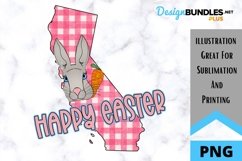 Sublimation Happy Easter State - California - Rabbit Product Image 1