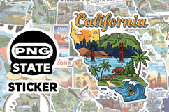 California Sticker PNG SVG | State Outline Decal File | Product Image 1