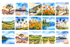 31 California Clipart Watercolor Landscapes California Poppy Product Image 2