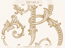 B Monogram Logo, Elegant Initial Monogram Product Image 2