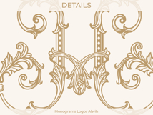 H Monogram Logo, Elegant Initial Monogram Product Image 2
