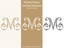 M Monogram Logo, Elegant Initial Monogram Product Image 5