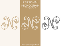 N Monogram Logo, Elegant Initial Monogram Product Image 4