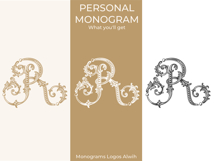 R Monogram Logo, Elegant Initial Monogram Product Image 4