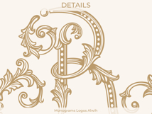 R Monogram Logo, Elegant Initial Monogram Product Image 2