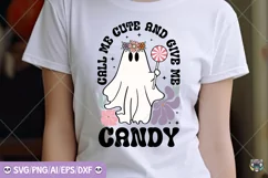 Retro Halloween Png, Cute Ghost Svg, Spooky Season Png Product Image 1