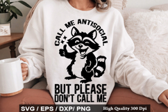 Call Me Antisocial But SVG -Vintage Funny Raccoon Design Product Image 1