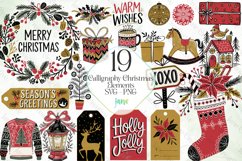 Calligraphy Christmas Elements SVG PNG Bundle Product Image 1