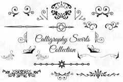 Calligraphy Swirls cutting svg. Calligraphic Doodles clipart Product Image 1