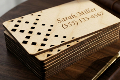 Business card with engraving. Plywood business card. Product Image 7