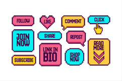 Pixel Style Call To Action Buttons Product Image 1