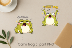 Calm frog sublimation | Cute cozy frog clipart PNG Product Image 1