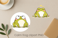 Calm frog sublimation | Cute cozy frog clipart PNG Product Image 1
