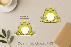 Calm frog sublimation | Cute cozy frog clipart PNG Product Image 1