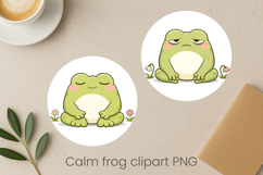 Calm frog sublimation | Cute cozy frog clipart PNG Product Image 1