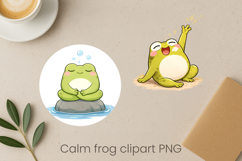 Calm frog sublimation | Cute cozy frog clipart PNG Product Image 1