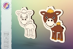 Cartoon camel laser cut file, cute animal vector template Product Image 1