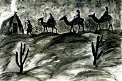 Camelcade in the Desert drawing Product Image 2