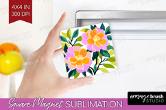 Camellia Modern Floral Magnet Sublimation Sping Flower PNG Product Image 1