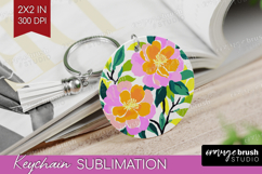 Camellia Modern Floral Keychain PNG Sping Flower Keychain Product Image 1