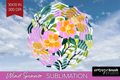 Camellia Modern Floral Wind Spinner Sublimation PNG Sping Product Image 1