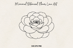 Minimal Botanical Flower SVG, Thin Line Floral Outline, PNG. Product Image 1