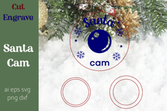 Santa cam svg laser cut, Round Christmas tree ornament Product Image 2