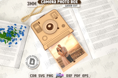 3D Camera Shaped Photo Box Laser Cut | Layered Photo Camera Product Image 1