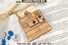 3D Camera Shaped Photo Box Laser Cut | Layered Photo Camera Product Image 1