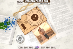3D Camera Shaped Photo Box Laser Cut | Layered Photo Camera Product Image 1