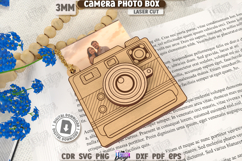 3D Camera Shaped Photo Box Laser Cut | Layered Photo Camera Product Image 1