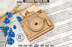 3D Camera Shaped Photo Box Laser Cut | Layered Photo Camera Product Image 1