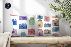 Candy Jar Cameras Watercolor Seamless Digital Paper Product Image 2