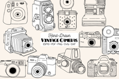 Vintage Cameras | Hand Drawn Polaroid Picture | Retro Video Product Image 1