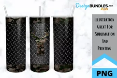 Sublimation - Tumbler - Mens Tumbler Wrap - Hunting - Camo Product Image 1