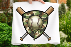 Camo Baseball Dripping PNG Product Image 1