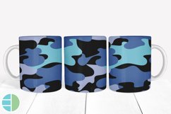 Blue Camo Mug Sublimation Bundle Mug Wrap Designs Bundle PNG Product Image 5