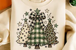 Leopard Buffalo Plaid Christmas Trees PNG | Rustic Christmas Product Image 2
