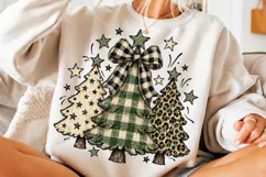 Leopard Buffalo Plaid Christmas Trees PNG | Rustic Christmas Product Image 3