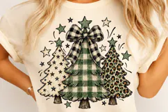Leopard Buffalo Plaid Christmas Trees PNG | Rustic Christmas Product Image 4